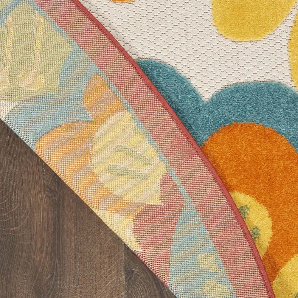Nourison Aloha 4' x Round Multicolor Contemporary Rug