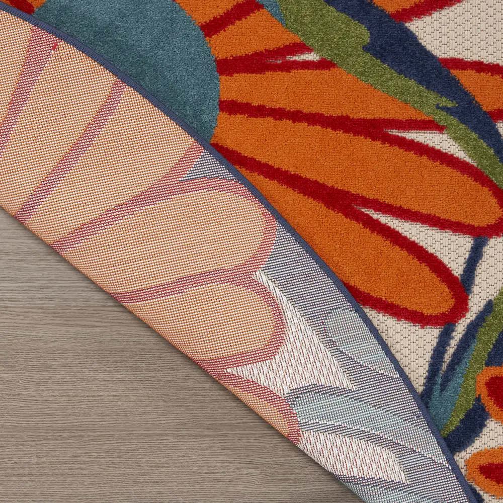 Nourison Aloha 4' x Round Multicolor Contemporary Rug