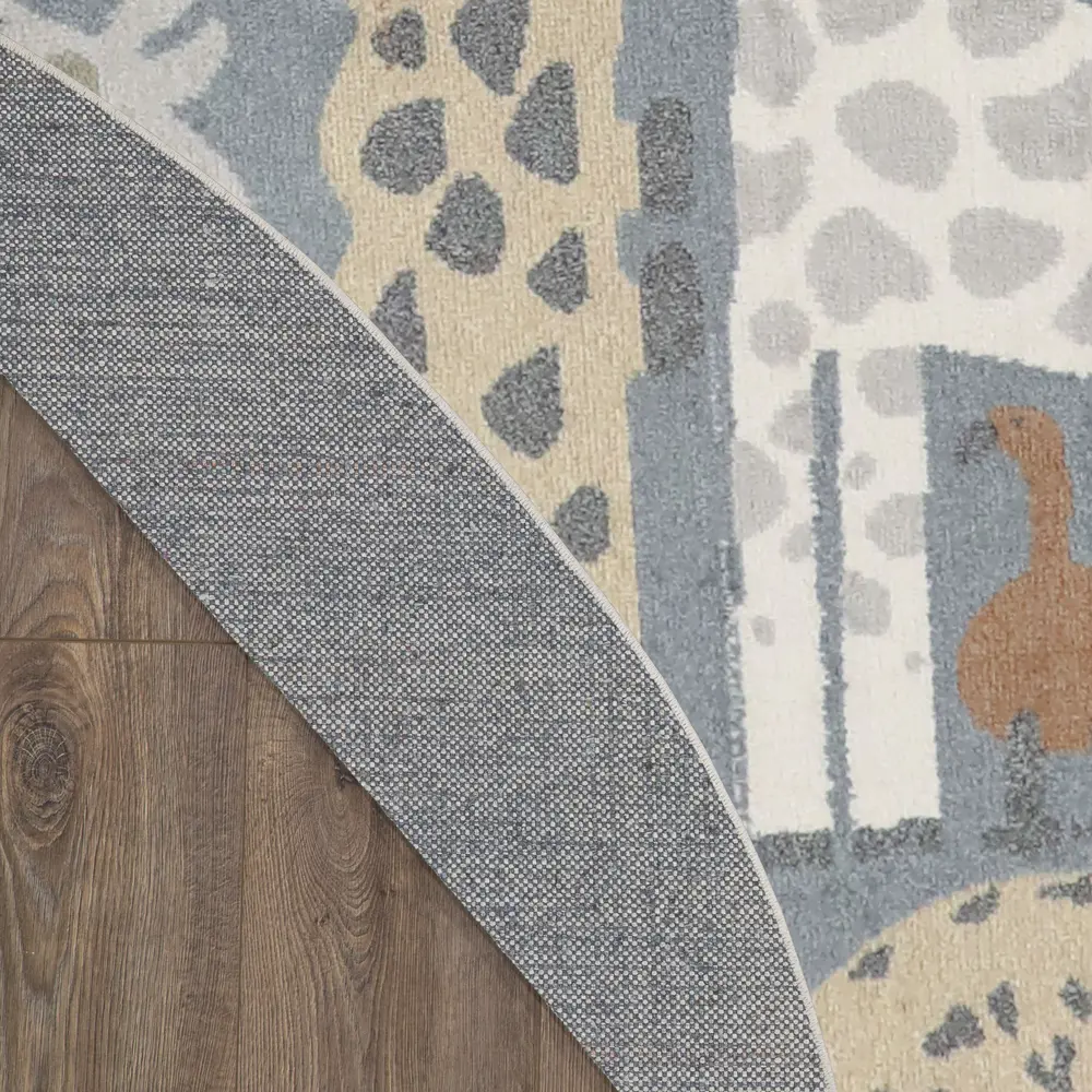 Nourison Astra Machine Washable 4' x Round Multicolor Kids Indoor Rug