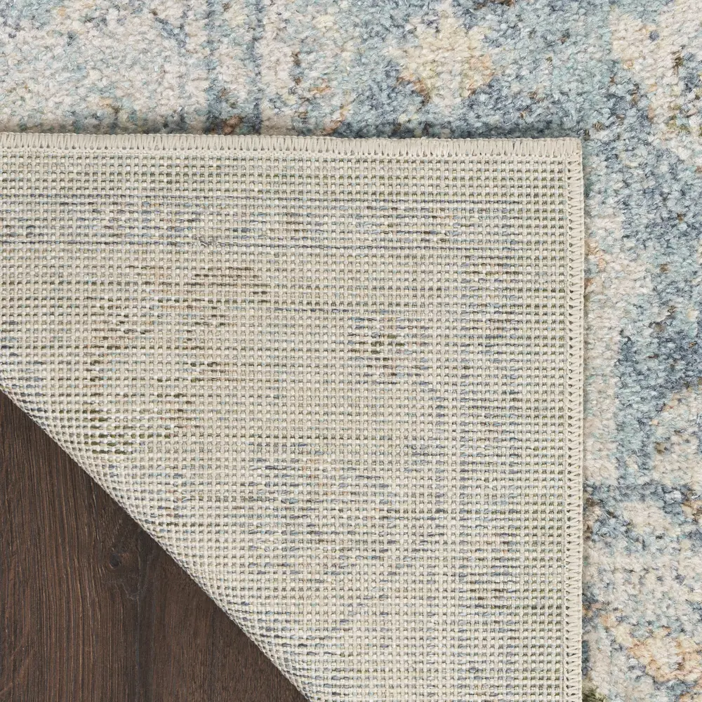 Nourison Astra Machine Washable 9' x 12' Light Blue Vintage Indoor Rug