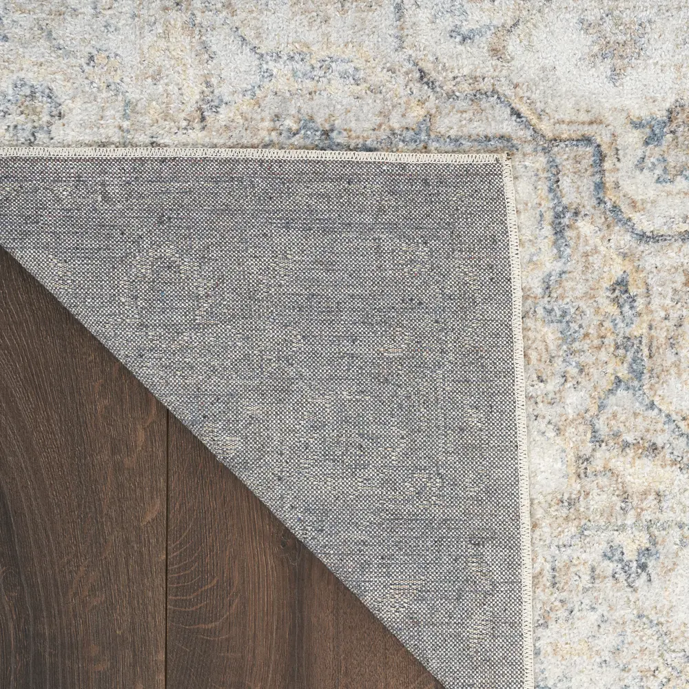 Nourison Astra Machine Washable 4' x 6' Silver Grey Vintage Indoor Rug