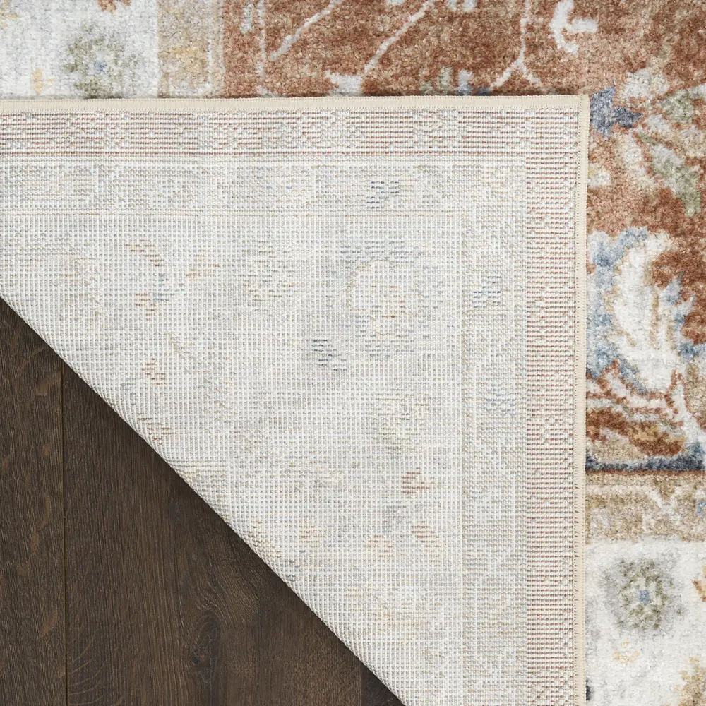 Nourison Astra Machine Washable 2' x 6' Rust Ivory Vintage Indoor Rug