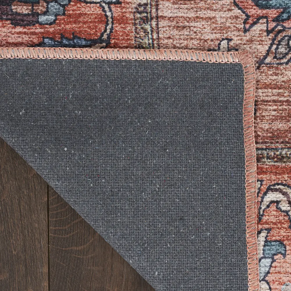 Nourison Brilliance Machine Washable 4' x 6' Rust Multicolor Vintage Indoor Rug