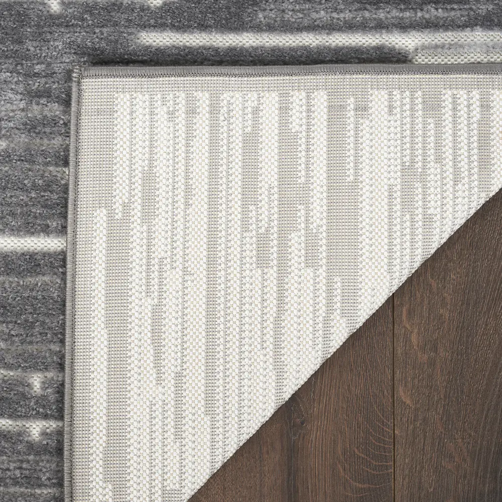 Nourison Casual 2' x 6' Grey Modern Indoor Rug