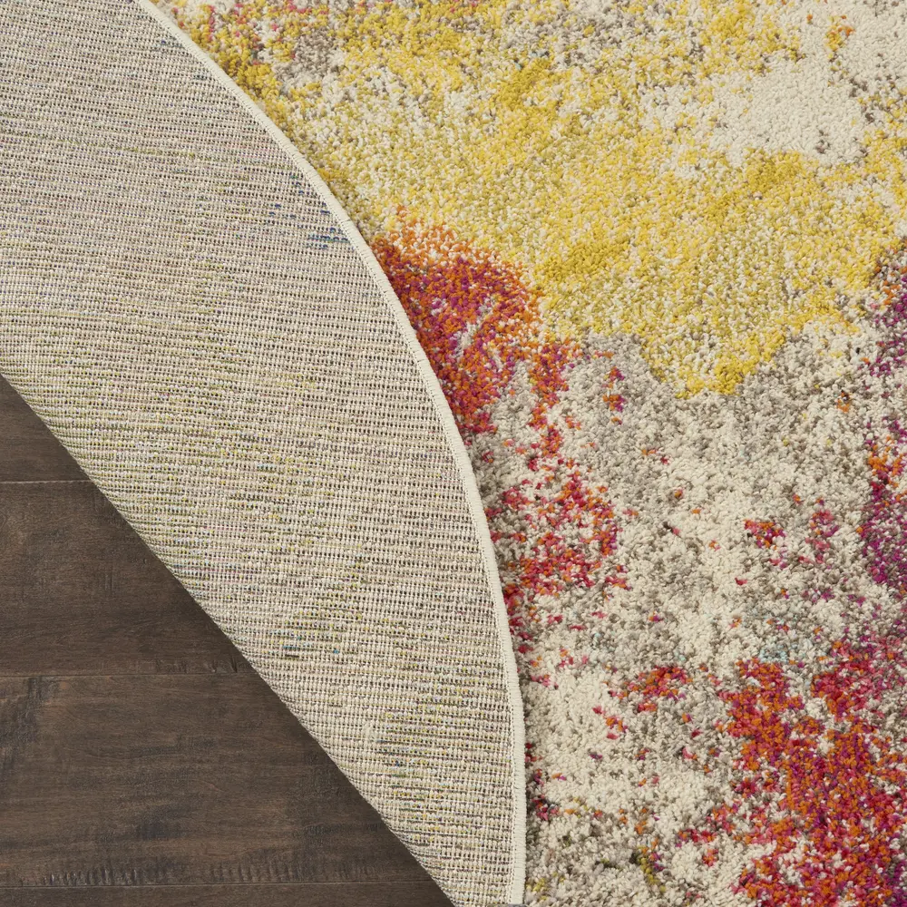 Nourison Celestial 4' x Round Ivory Multicolor Modern & Contemporary Indoor Rug