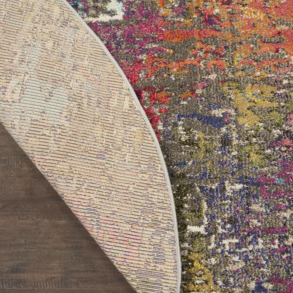 Nourison Celestial 4' x Round Sunset Modern & Contemporary Indoor Rug