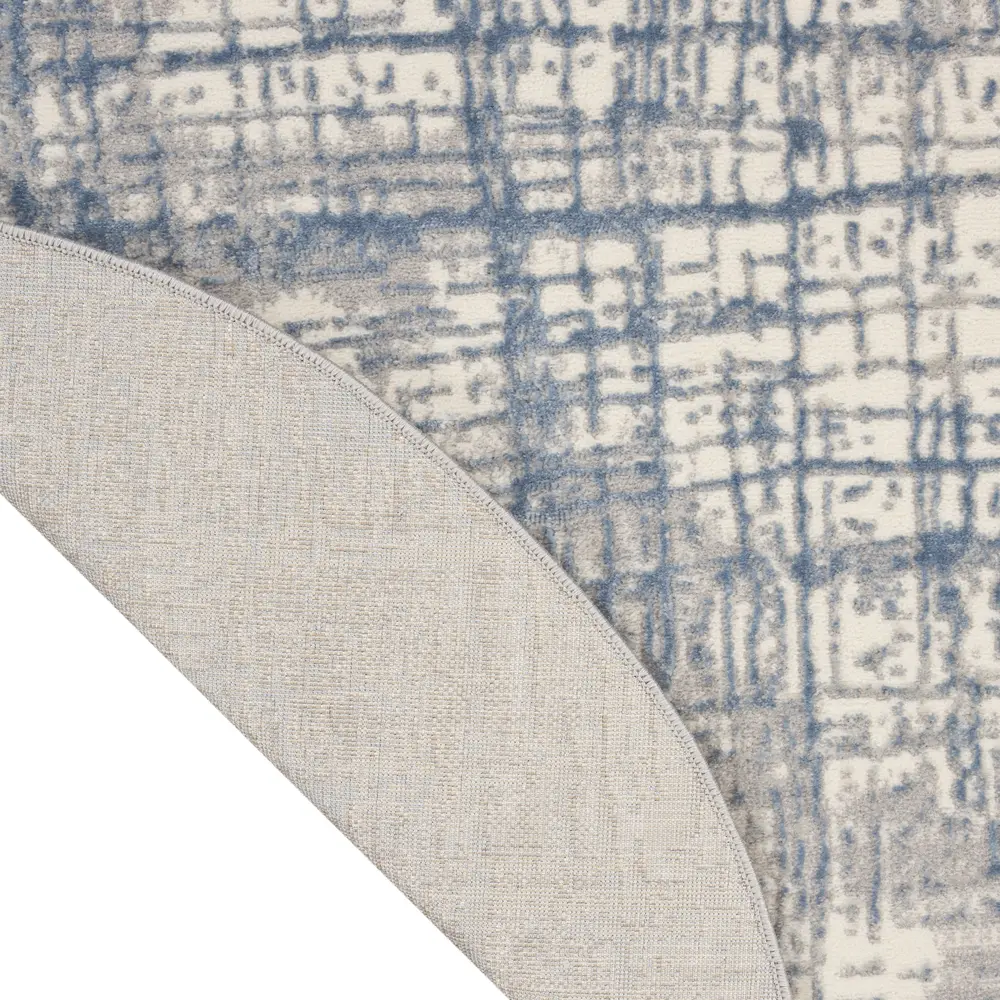 Calvin Klein CK950 Rush 6' x Round Ivory Blue Modern Indoor Rug