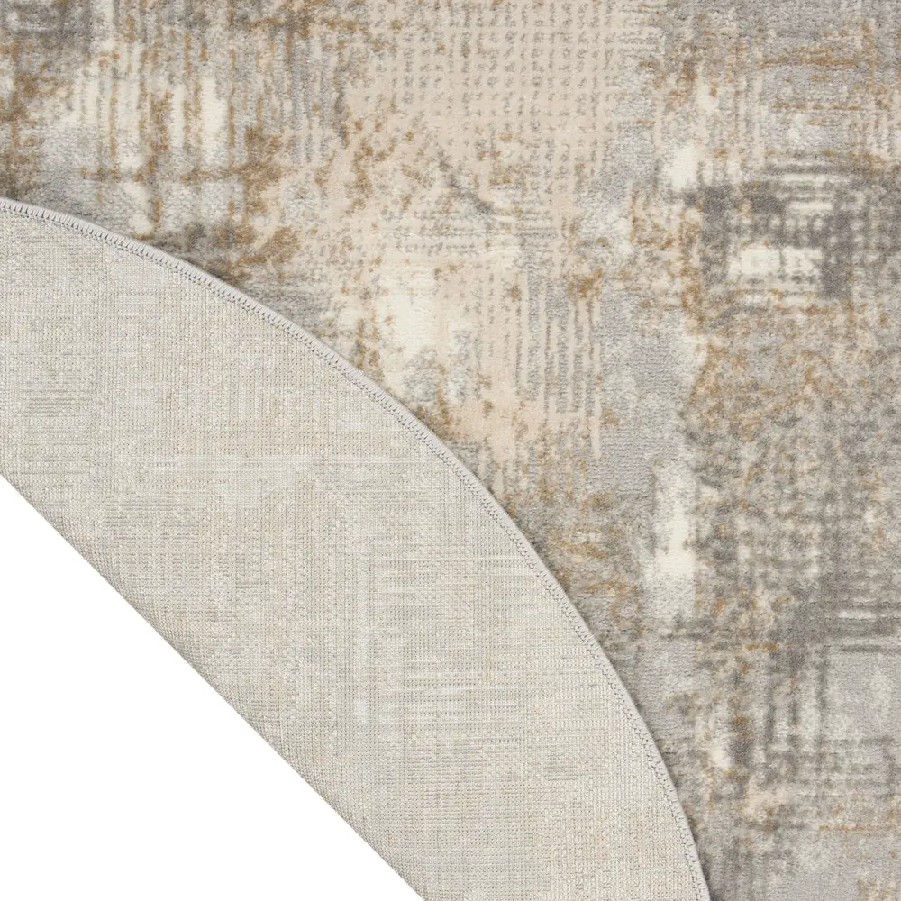 Calvin Klein CK950 Rush 4' x Round Grey Beige Modern Indoor Rug