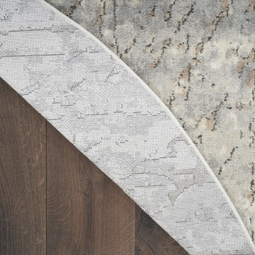 Nourison Concerto 7’10” x Round Beige Grey Contemporary Indoor Rug