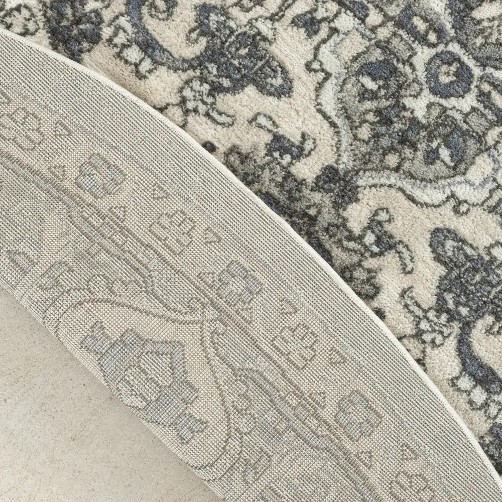 Nourison Concerto 4' x Round Ivory Blue Vintage Indoor Rug