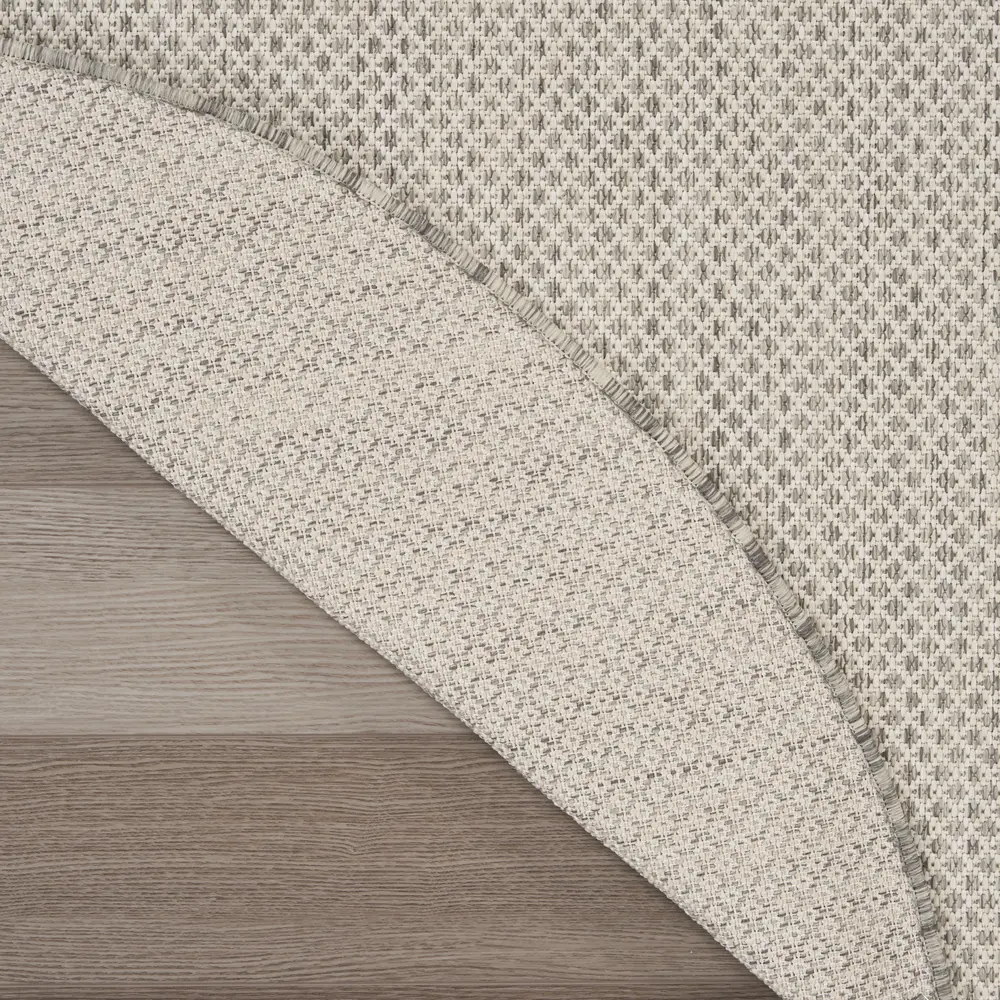 Nourison Courtyard 5' x 8' Oval Ivory Silver Modern Rug