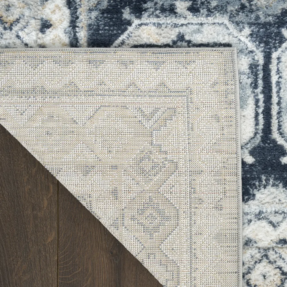 Nourison Dekor 4' x 6' Grey Navy Vintage Indoor Rug