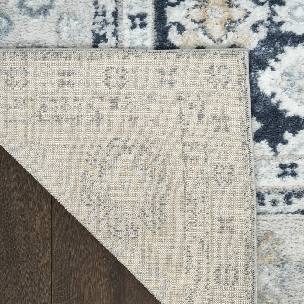 Nourison Dekor 4' x 6' Grey Navy Vintage Indoor Rug