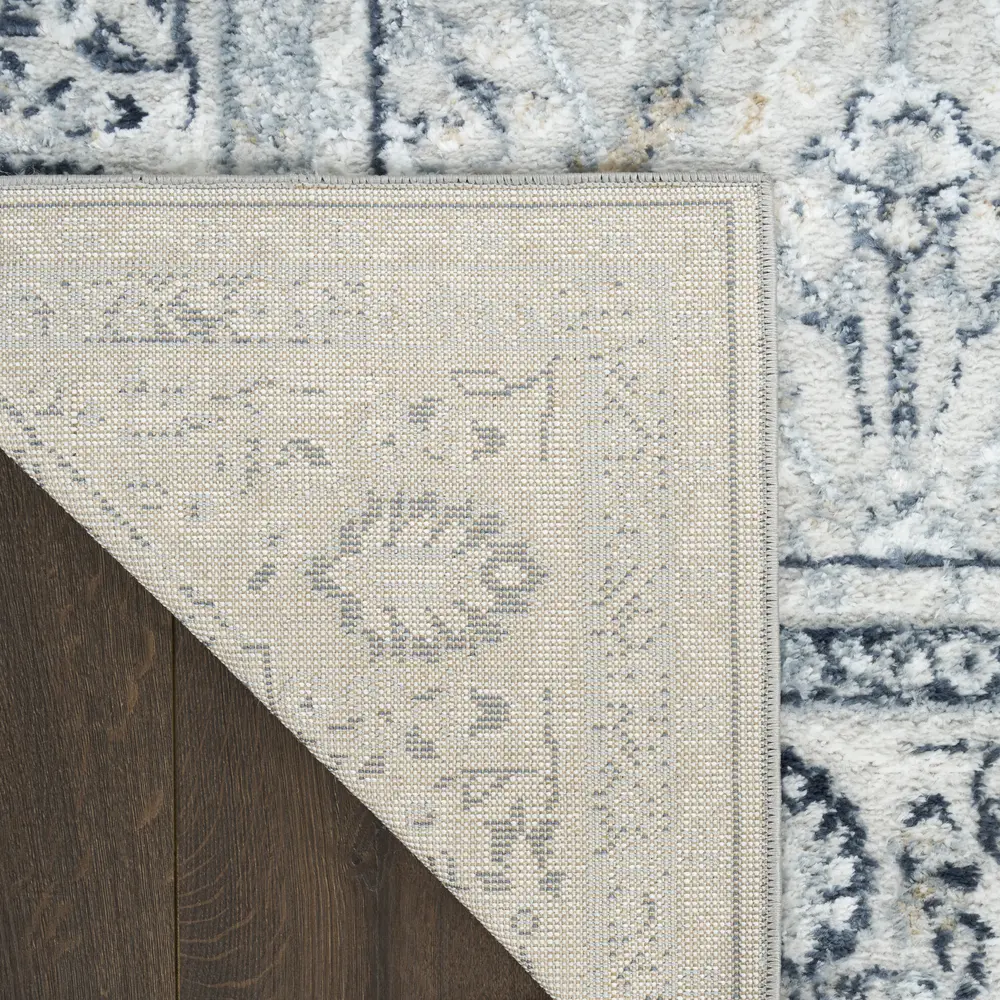 Nourison Dekor 2' x 4' Grey Navy Vintage Indoor Rug