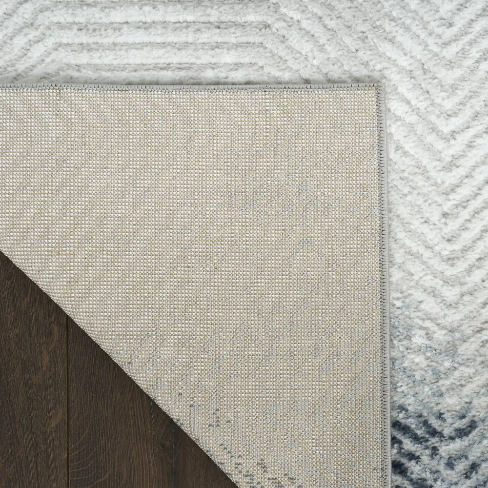 Nourison Dekor 4' x 6' Grey Navy Modern Indoor Rug