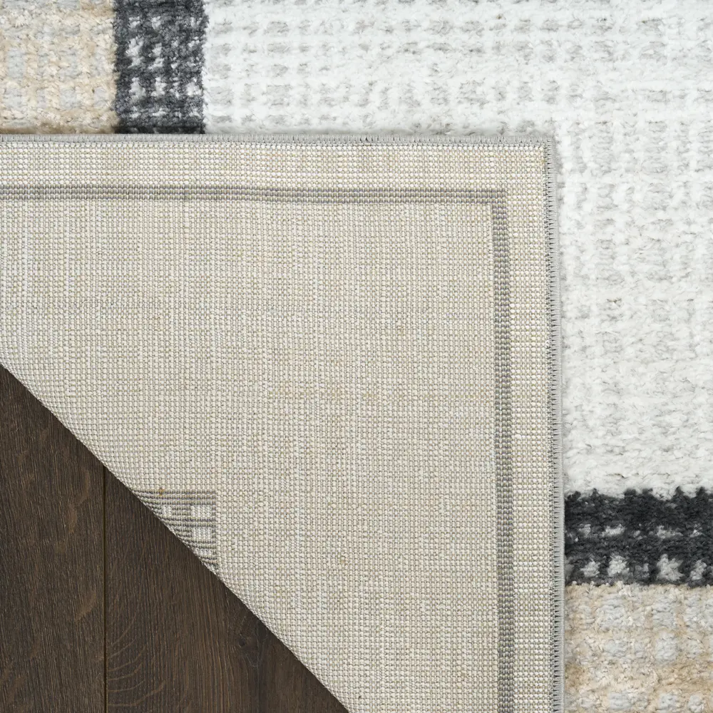 Nourison Dekor 4' x 6' Grey Charcoal Modern Indoor Rug