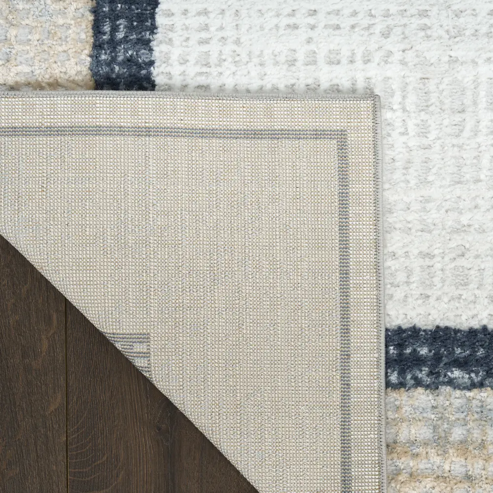 Nourison Dekor 4' x 6' Grey Navy Modern Indoor Rug