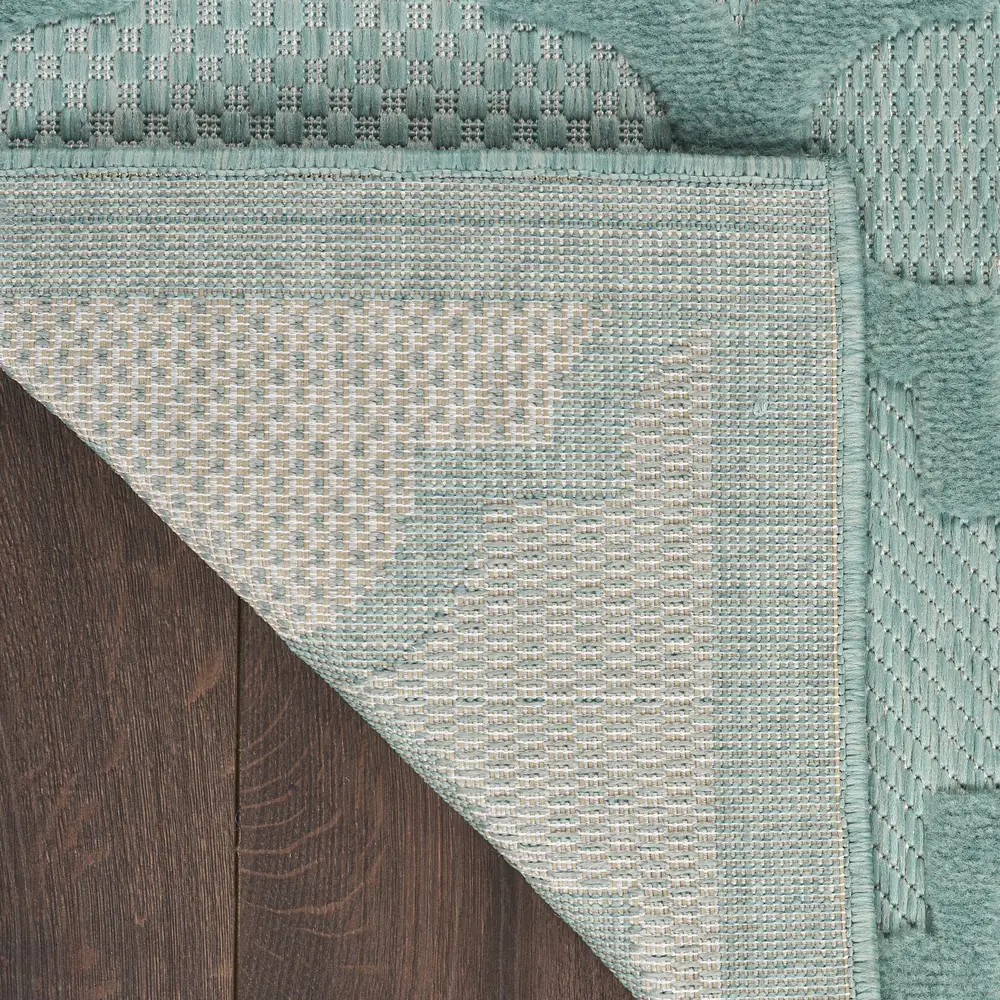 Nourison Easy Care 9' x 12' Aqua Teal Modern Rug