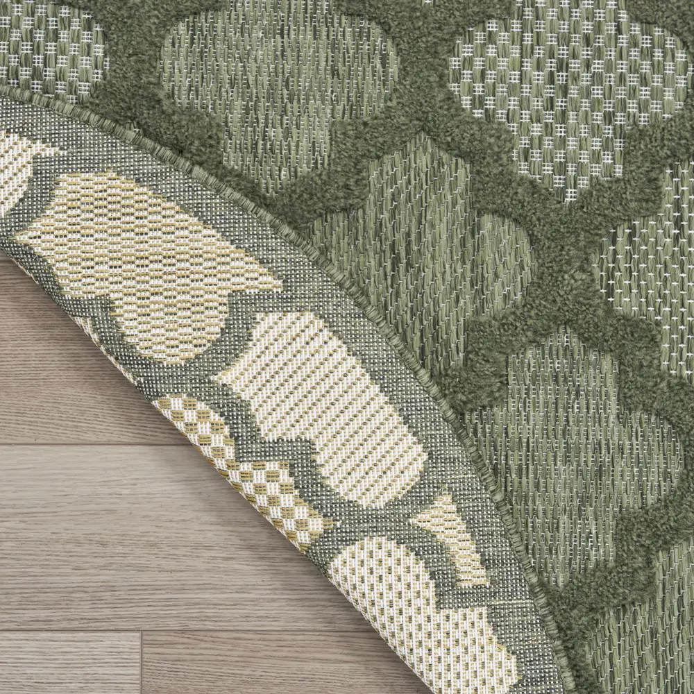 Nourison Easy Care 6' x Round Green Modern Rug