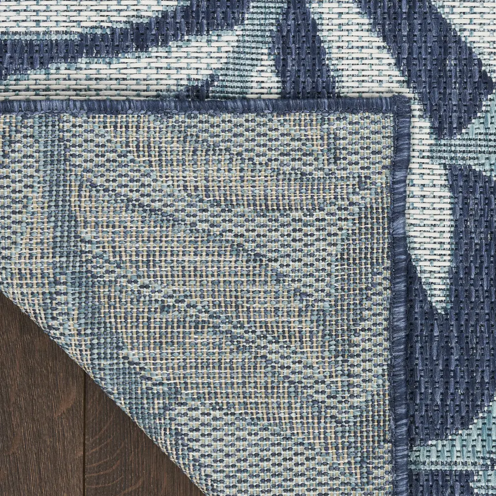 Nourison Garden Oasis 2' x 6' Navy Tropical Rug