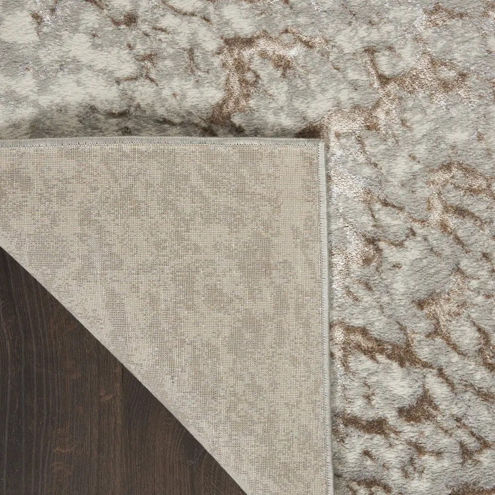 Nourison Glow 9' x 12' Grey Mocha Glam Indoor Rug