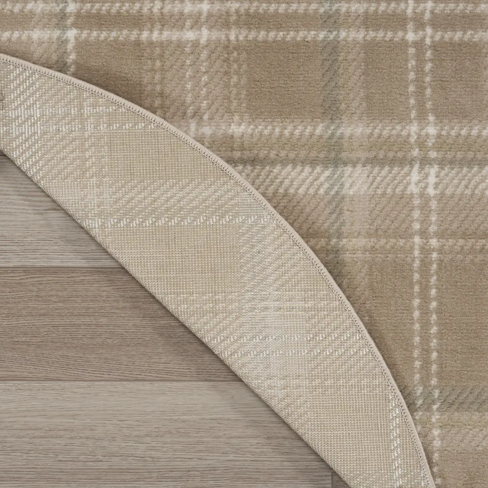 Nourison Grafix 8' x Round Taupe Farmhouse Indoor Rug