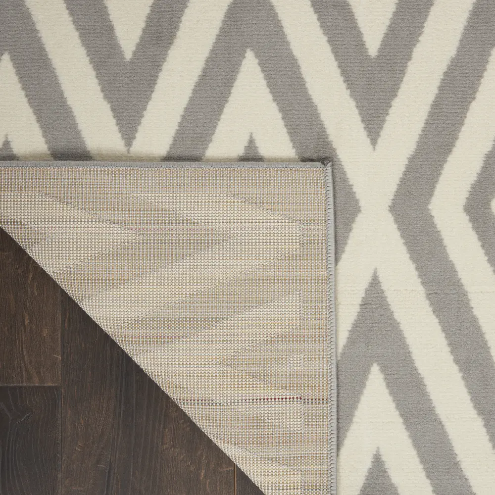 Nourison Grafix 6' x 9' White/Grey Mid-Century Modern Indoor Rug