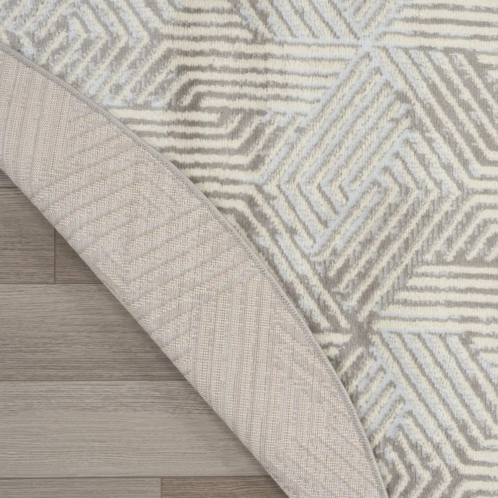 Nourison Grafix 4' x Round Grey Modern Indoor Rug