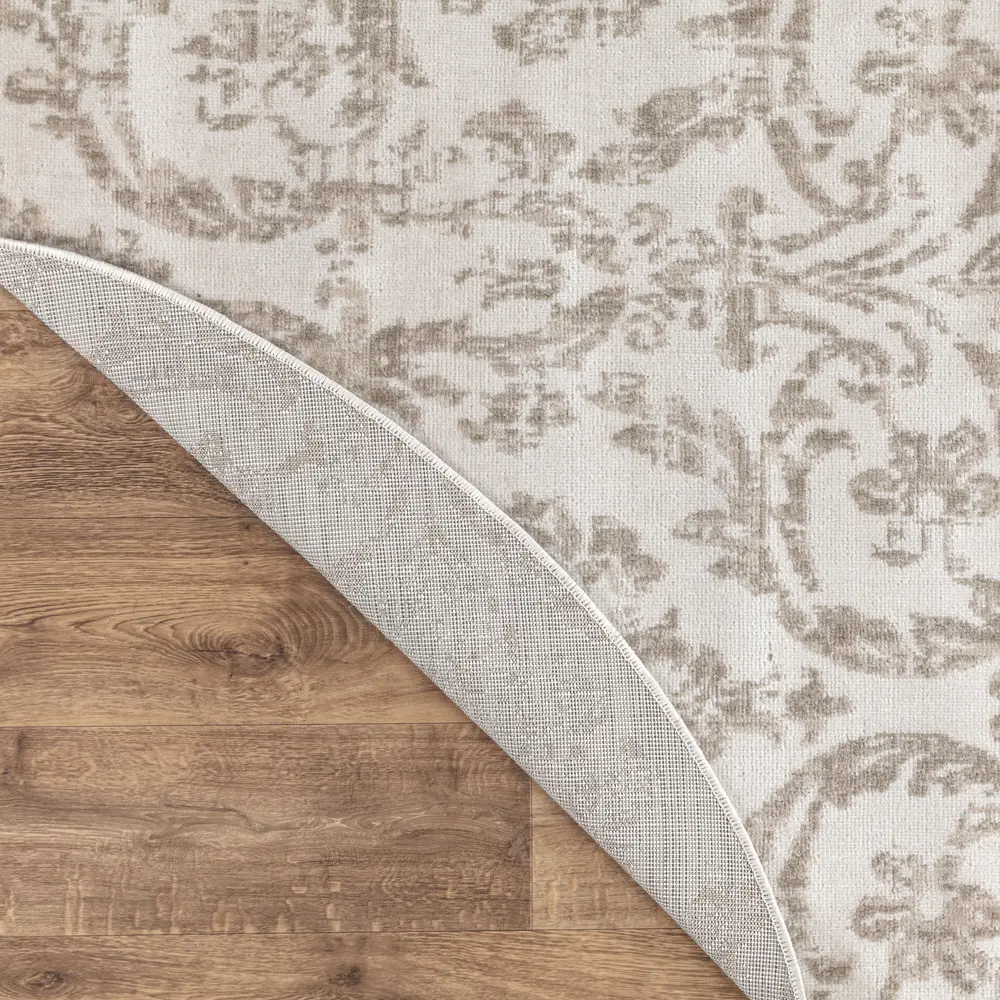 Nourison Jubilant 8' x Round Ivory Beige Vintage Indoor Rug