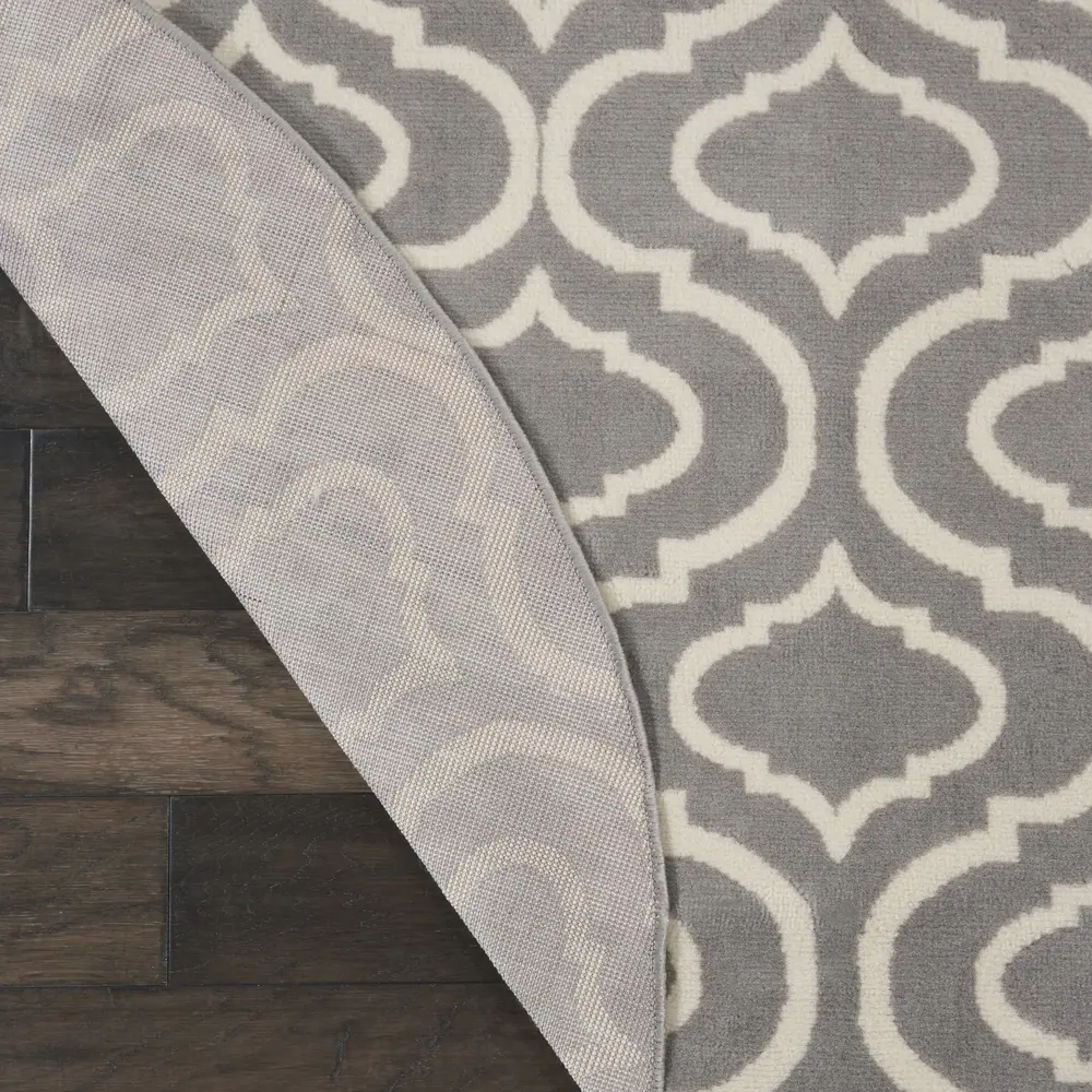 Nourison Jubilant 8' x Round Grey Contemporary Indoor Rug