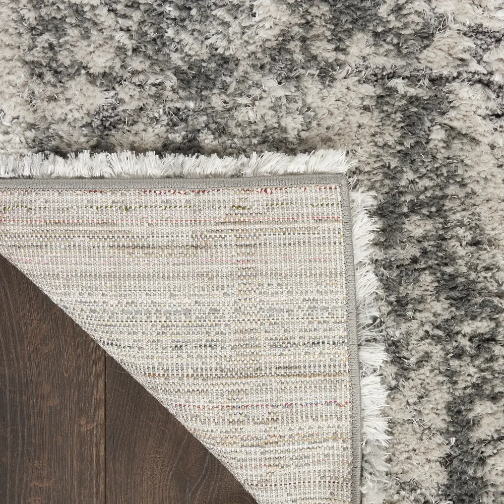 Nourison Luxurious Shag 4' x 6' Ivory Charcoal Shag Indoor Rug
