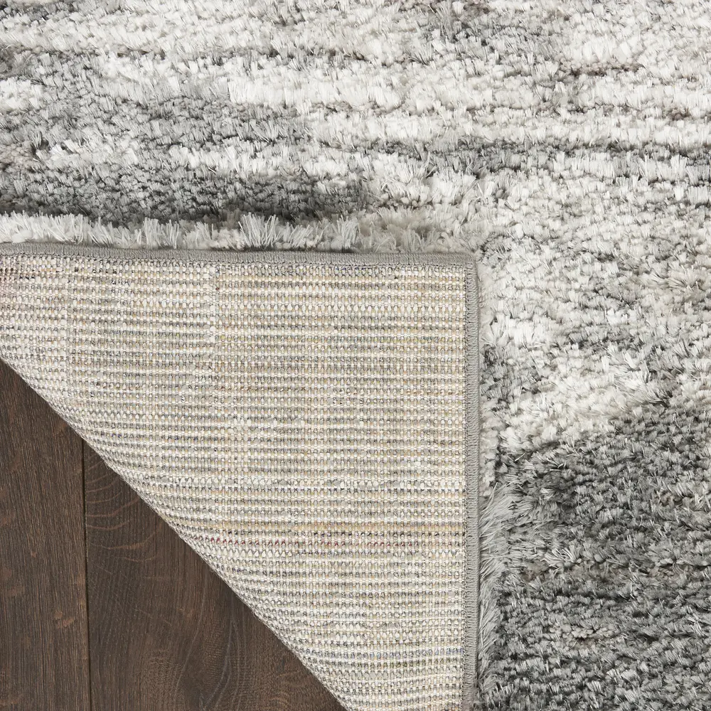 Nourison Luxurious Shag 4' x 6' Charcoal Ivory Shag Indoor Rug