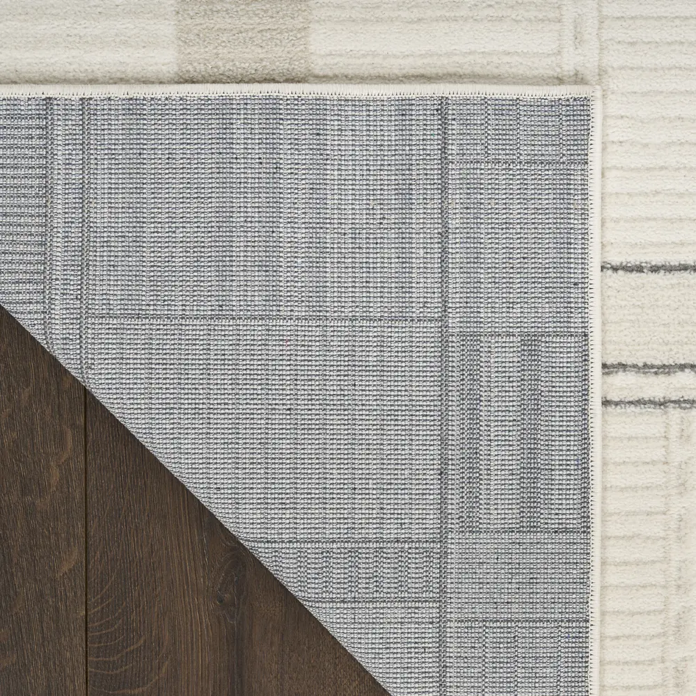 Nourison Nordic 5' x 7' Ivory Grey Modern Indoor Rug