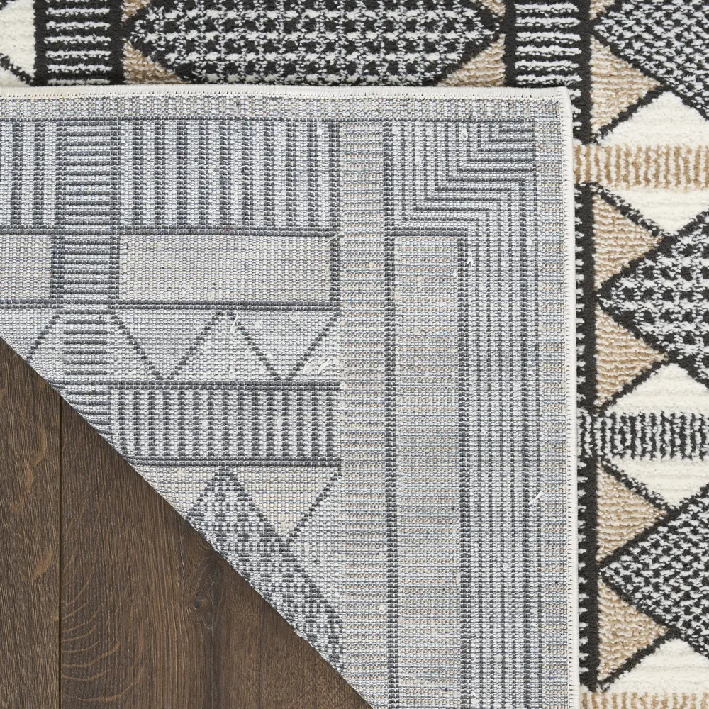 Nourison Nordic 2' x 6' Ivory Multicolor Modern Indoor Rug