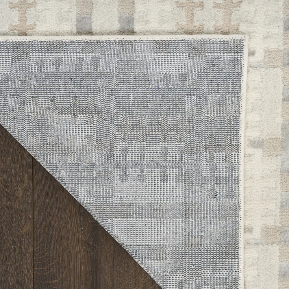 Nourison Nordic 2' x 6' Ivory Multicolor Modern Indoor Rug