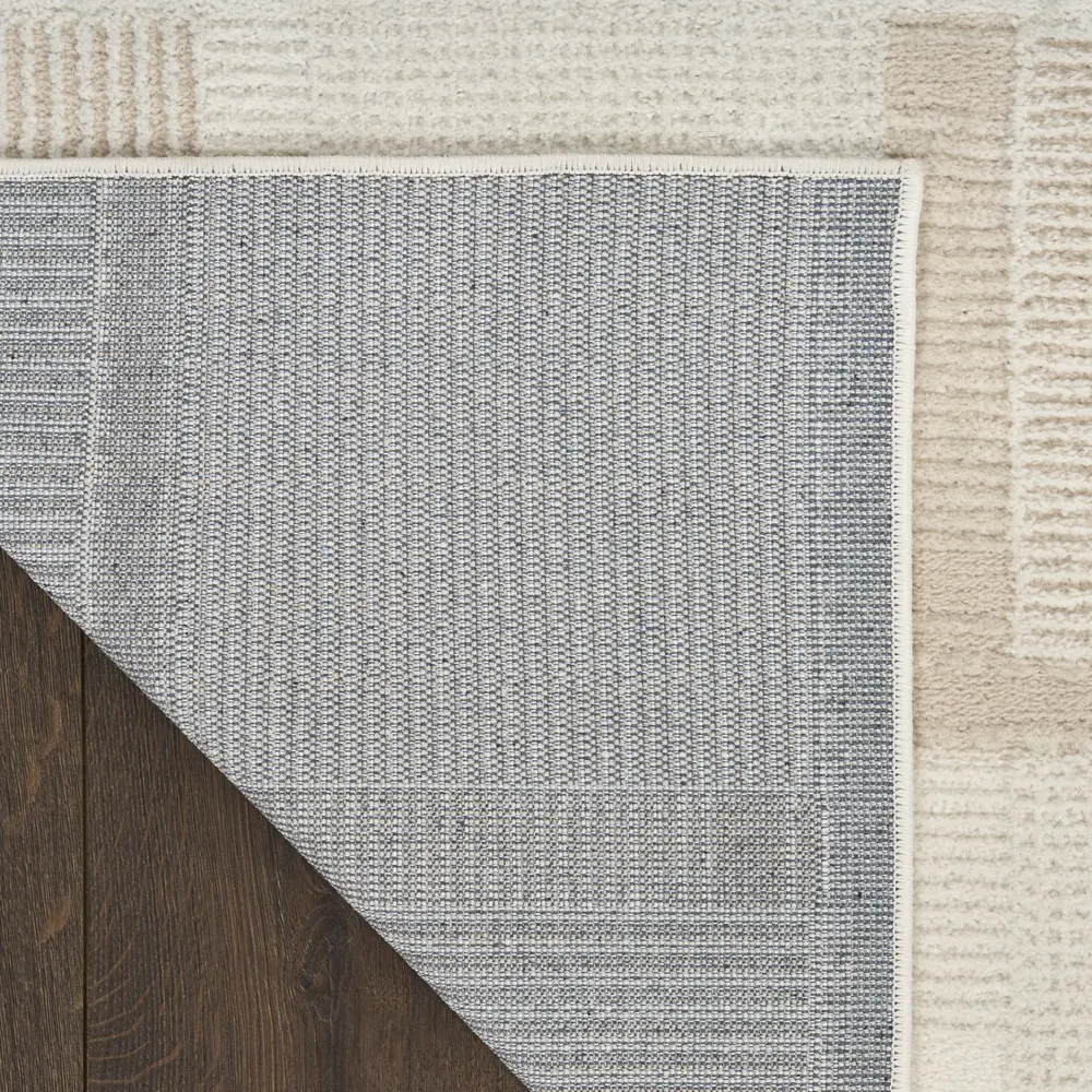 Nourison Nordic 2' x 6' Ivory Taupe Modern Indoor Rug