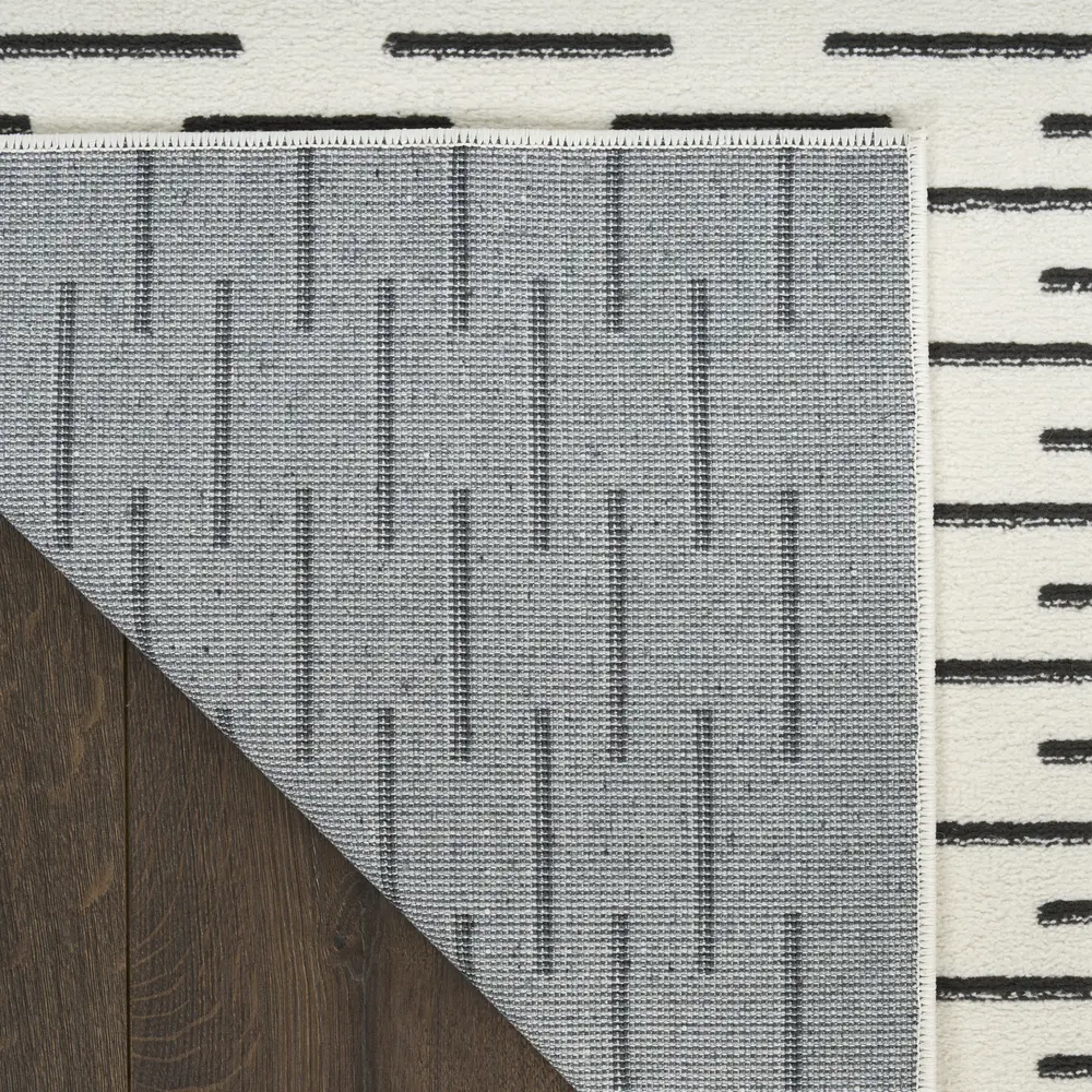 Nourison Nordic 5' x 7' Ivory Black Scandinavian Indoor Rug