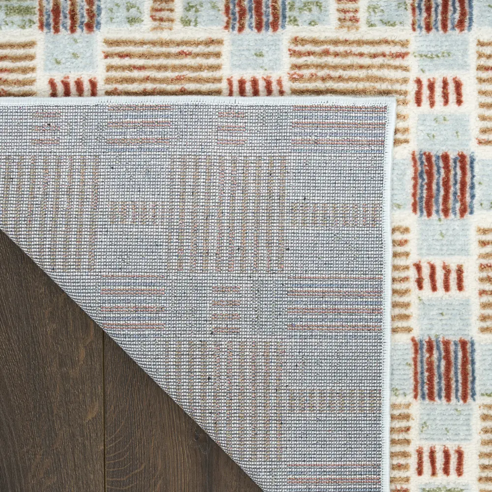Nourison Nordic 2' x 6' Rust Multicolor Modern Indoor Rug