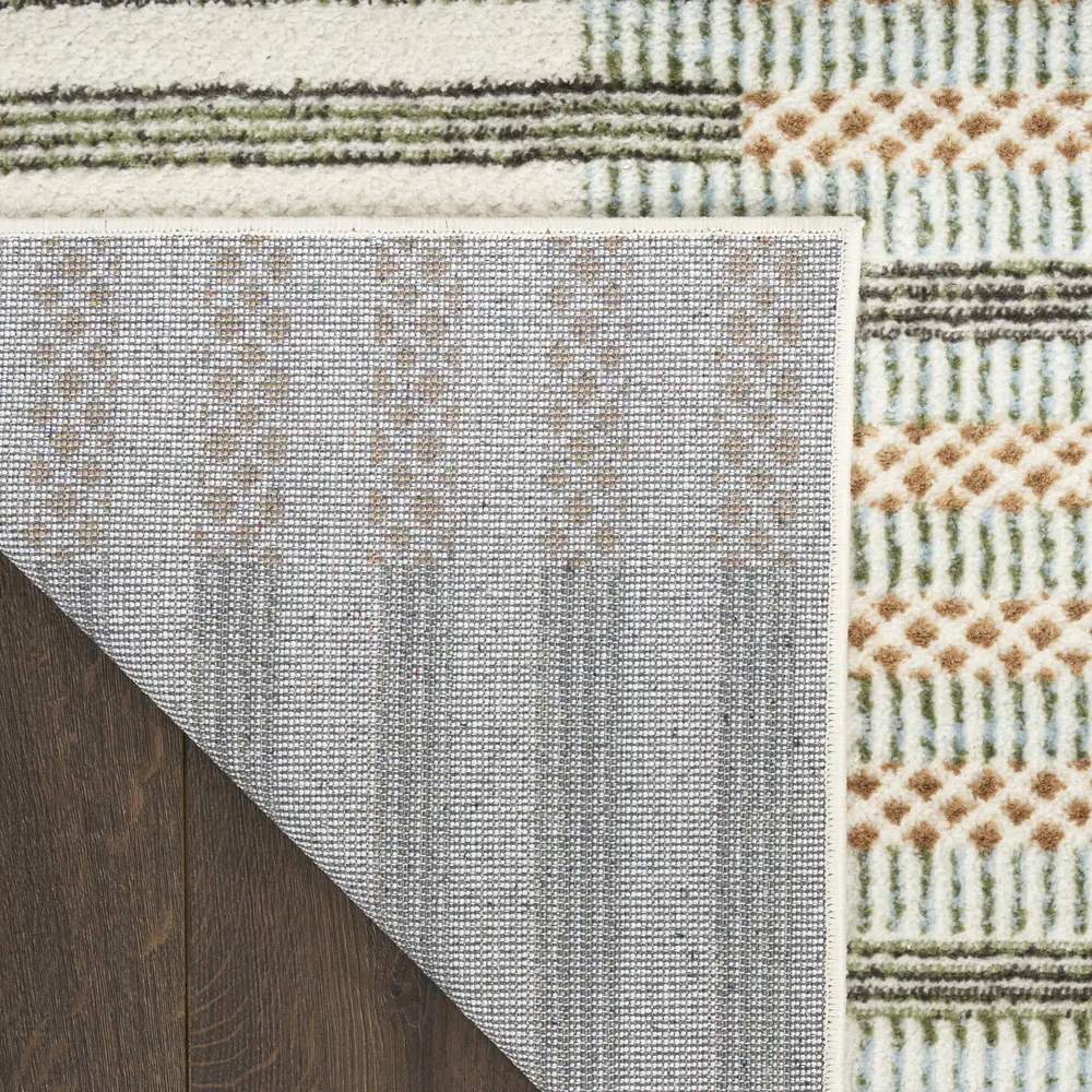 Nourison Nordic 2' x 6' Ivory Multicolor Modern Indoor Rug