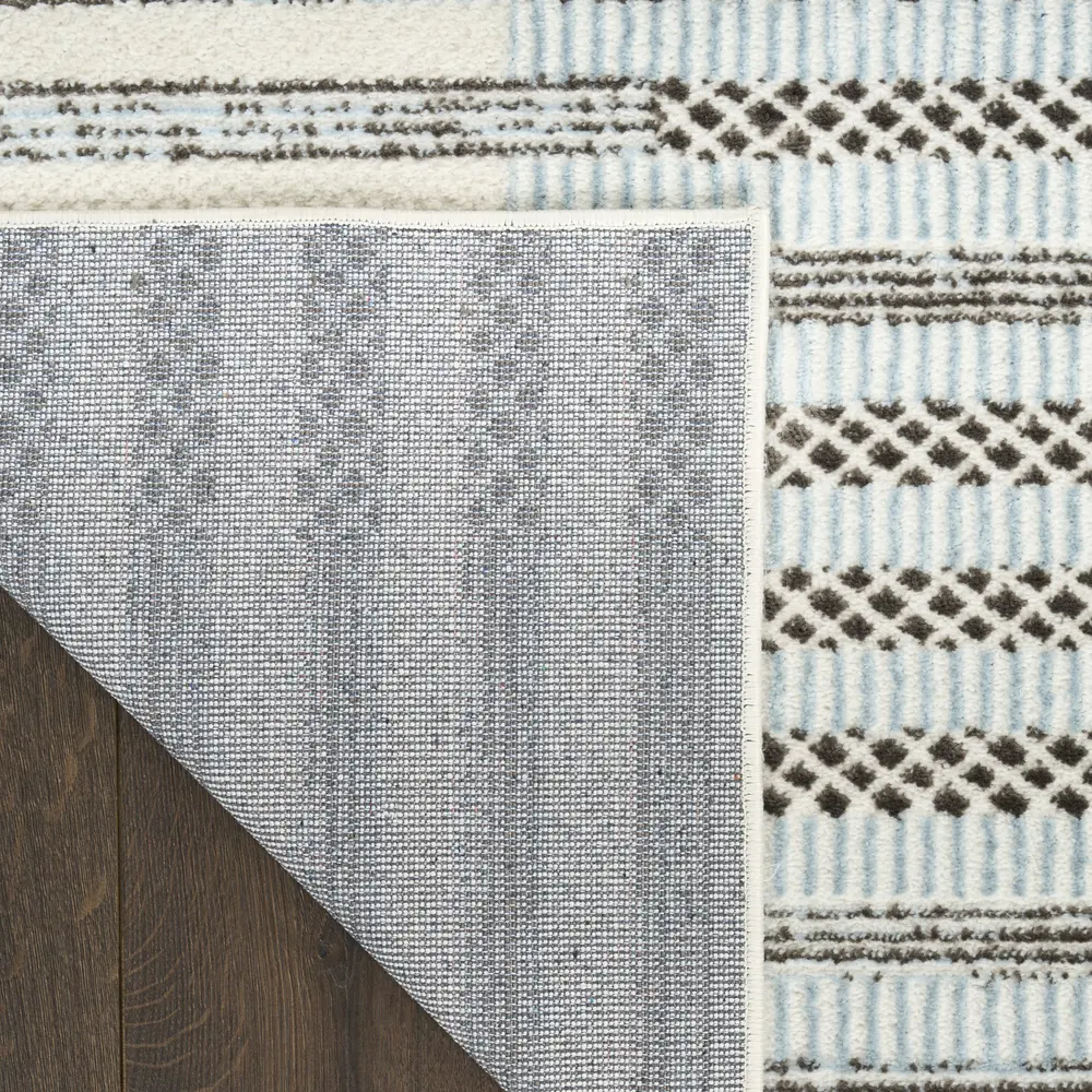 Nourison Nordic 8' x 10' Ivory Blue Modern Indoor Rug