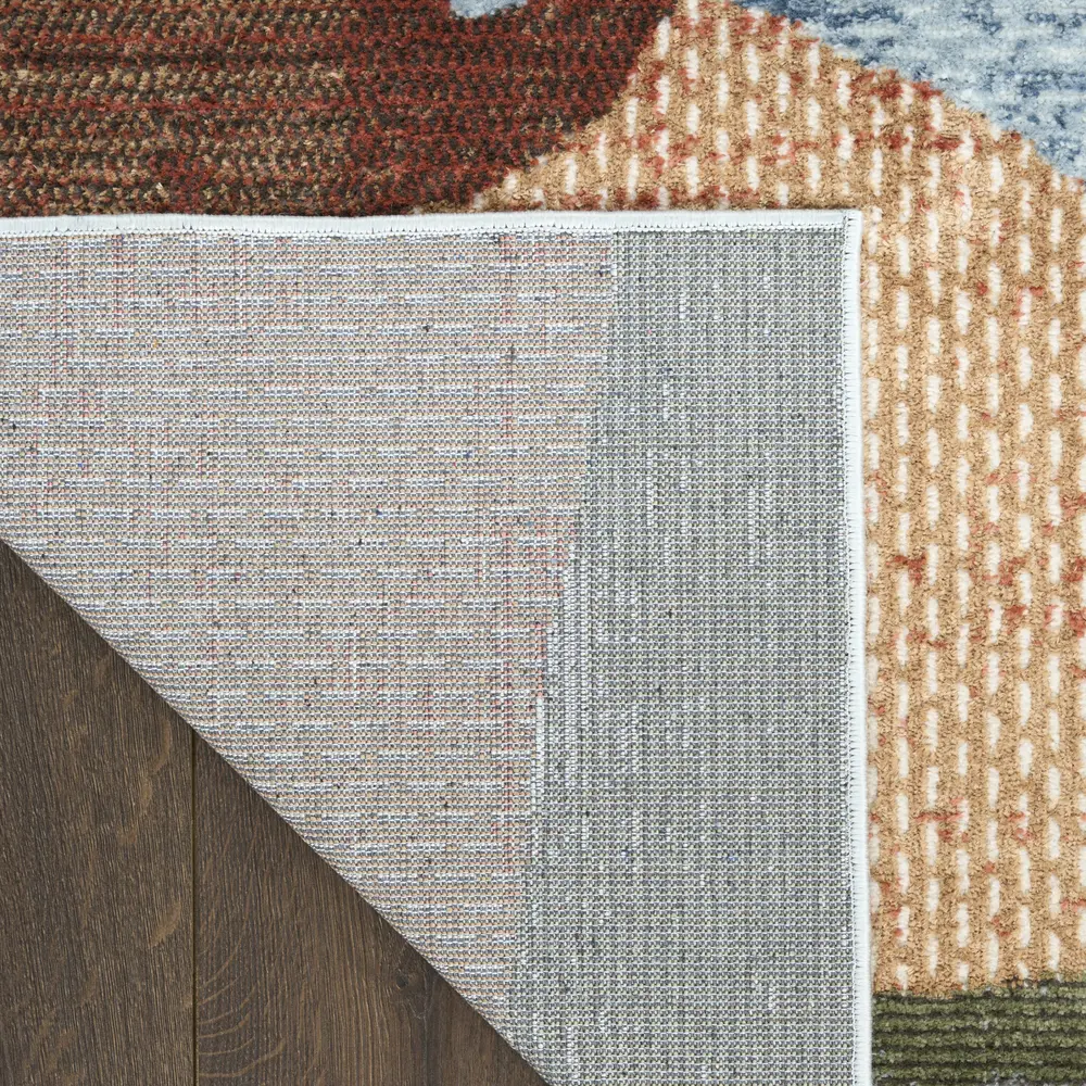 Nourison Nordic 5' x 7' Blue Multicolor Modern Indoor Rug