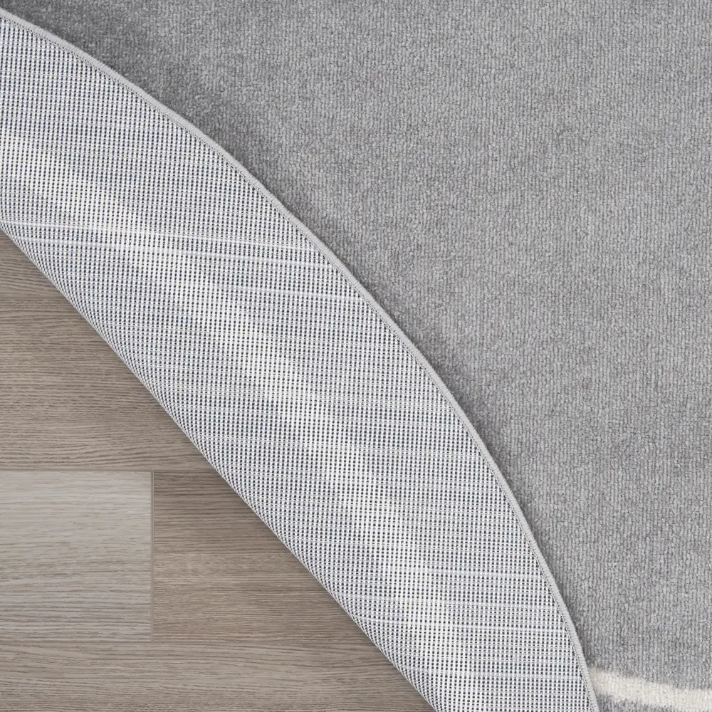 Nourison Essentials 4' x Round Grey/Ivory Contemporary Rug