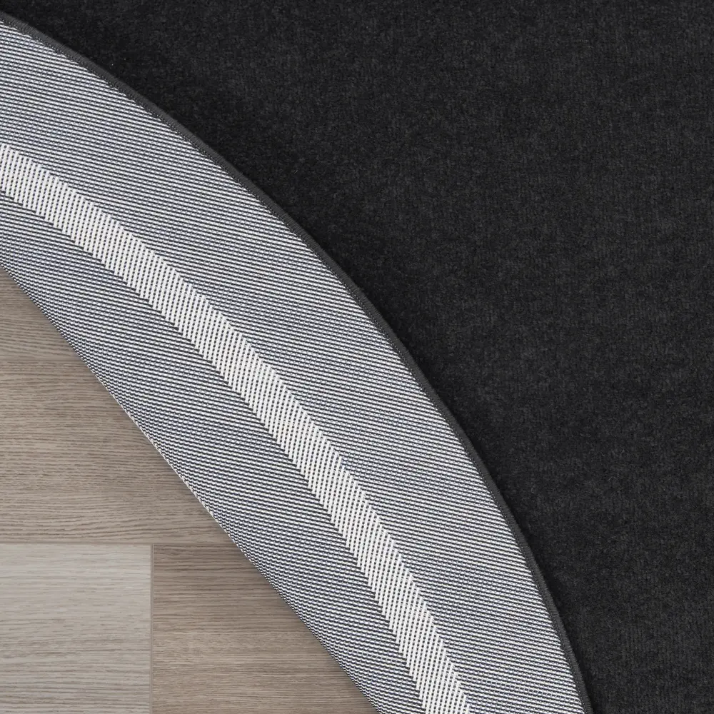 Nourison Essentials 6' x Round Black Ivory Contemporary Rug