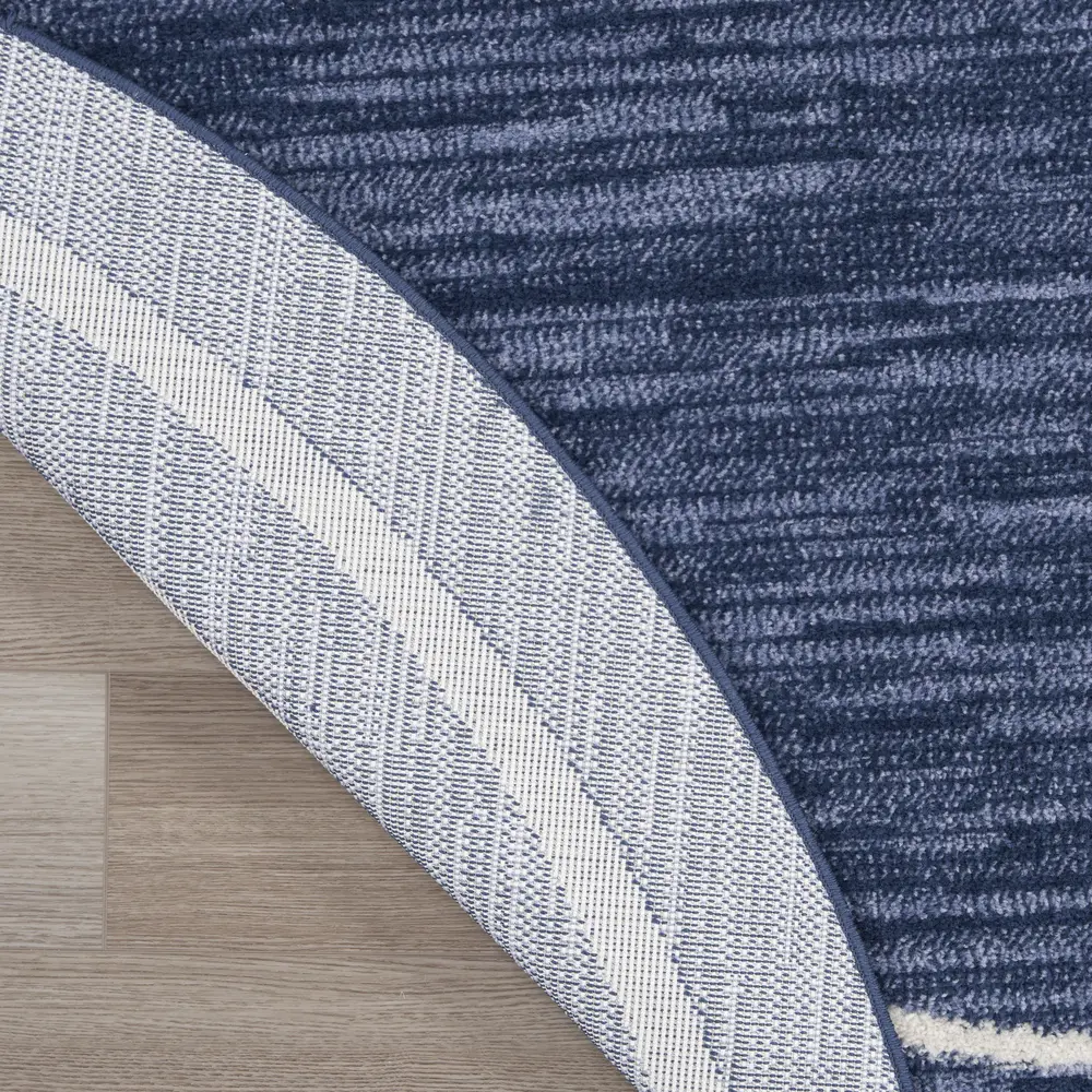 Nourison Essentials 8' x Round Navy/Ivory Contemporary Rug