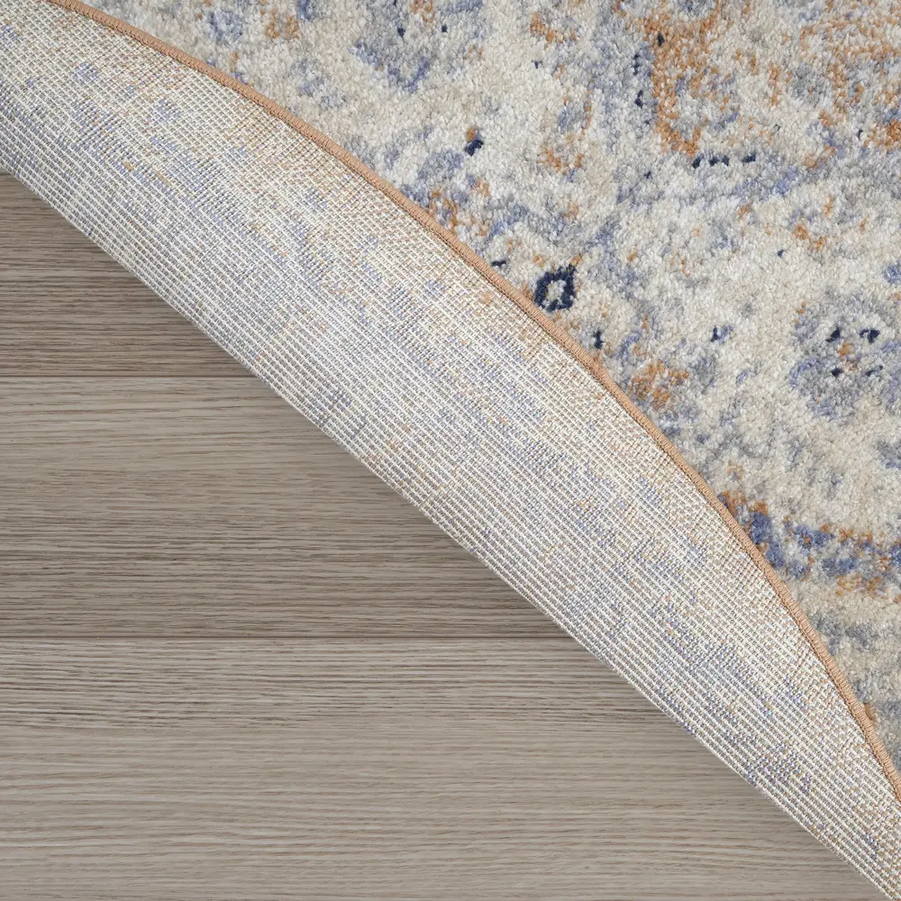 Nourison Essentials Persian 6' x Round Beige Blue Vintage Rug