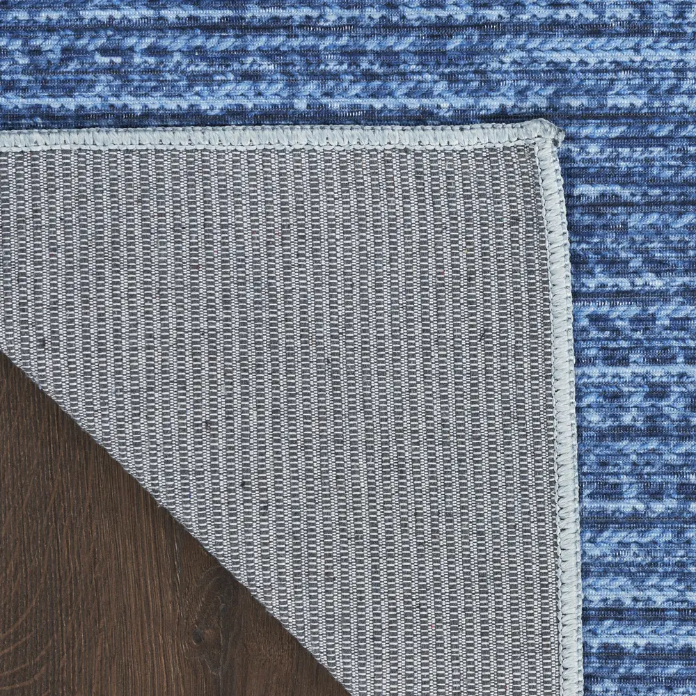 Nourison Washables 4' x 6' Blue Modern Indoor Rug