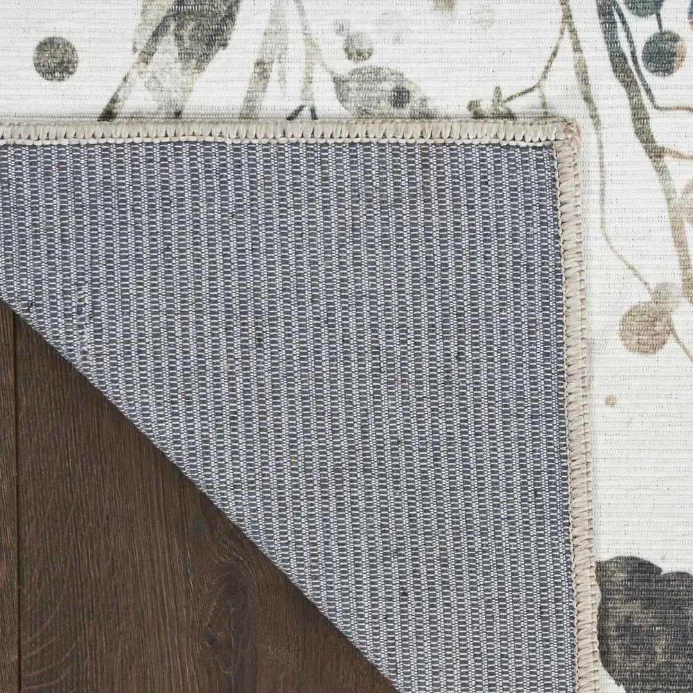 Nourison Washables 4' x 6' Ivory Multicolor Contemporary Indoor Rug