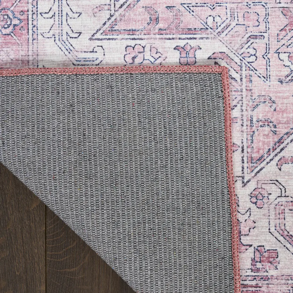 Nourison Washables 3' x 5' Pink Vintage Indoor Rug