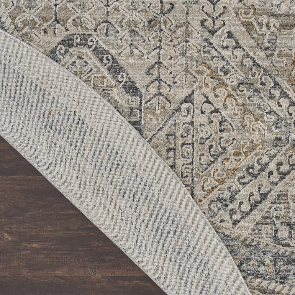 Nourison Nyle 7’10” x Round Ivory/Grey/Blue Vintage Indoor Rug