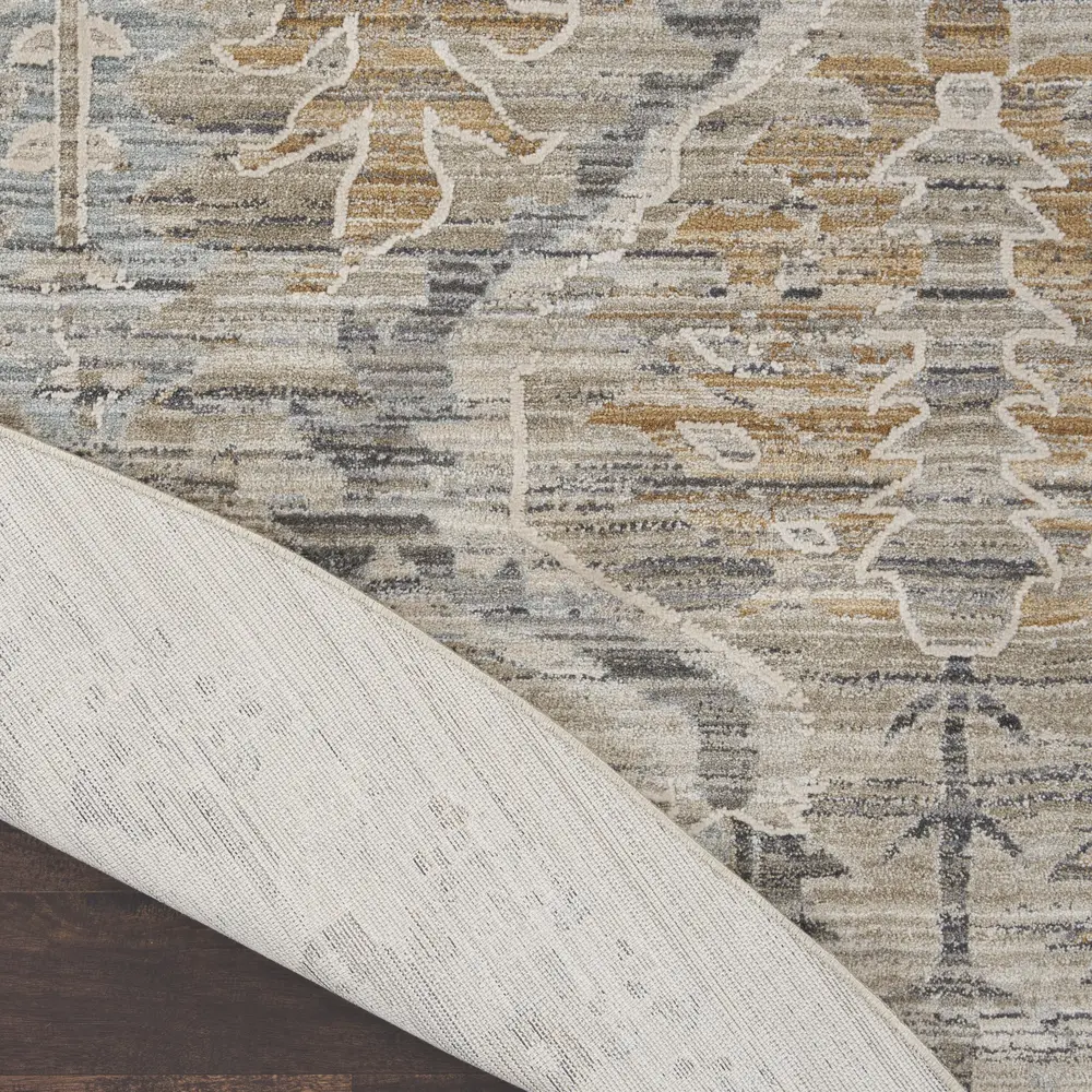 Nourison Nyle 7’10” x Round Ivory Taupe Vintage Indoor Rug